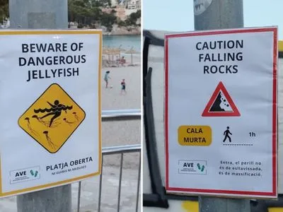 Іспанці встановлюють фальшиві попереджувальні знаки на пляжах, щоб позбавитися туристів