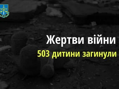 У повномасштабній війні рф вбила в Україні вже 503 дитини