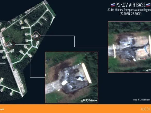 Появились новые спутниковые снимки атаки на аэродром под Псковом