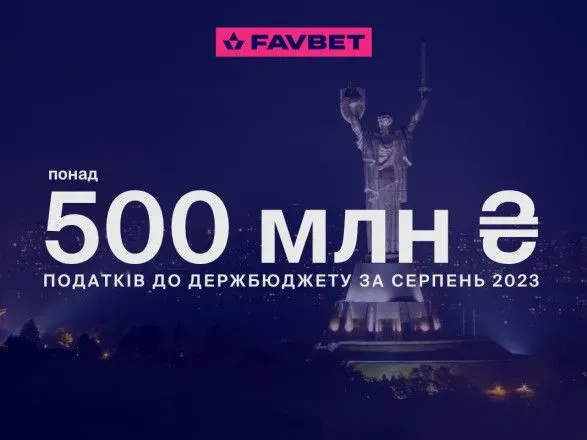 FAVBET заплатил в августе более 500 млн грн налогов