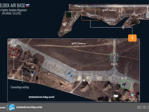 Оккупанты рисуют истребители на аэродромах в Крыму: появились снимки со спутника
