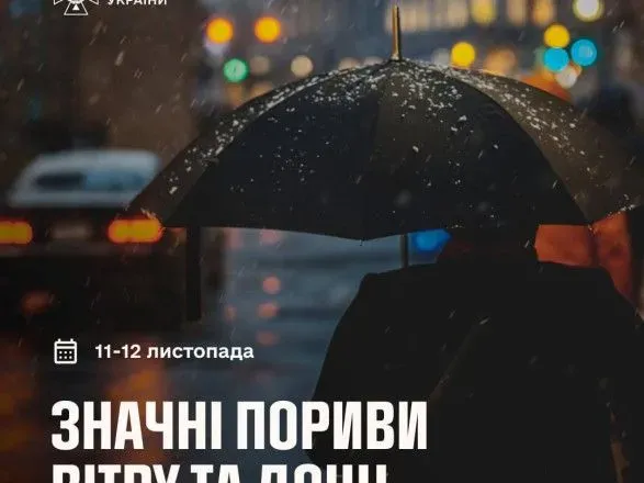 ДСНС попереджає про погіршення погодних умов у неділю та просить українців бути обережними