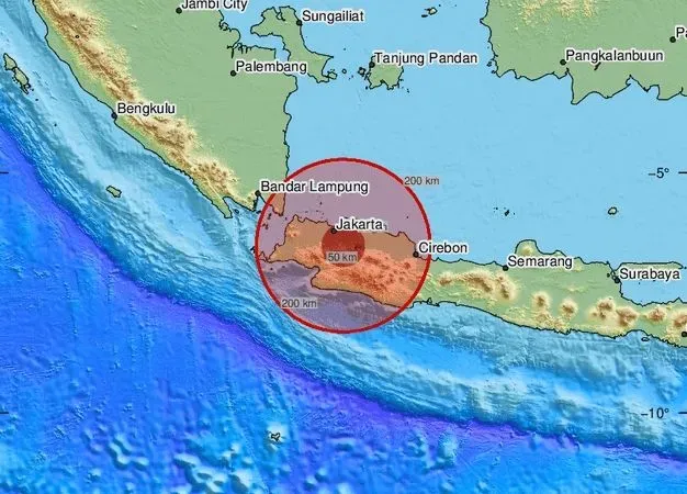 An earthquake with a magnitude of 6.2 occurred in Indonesia