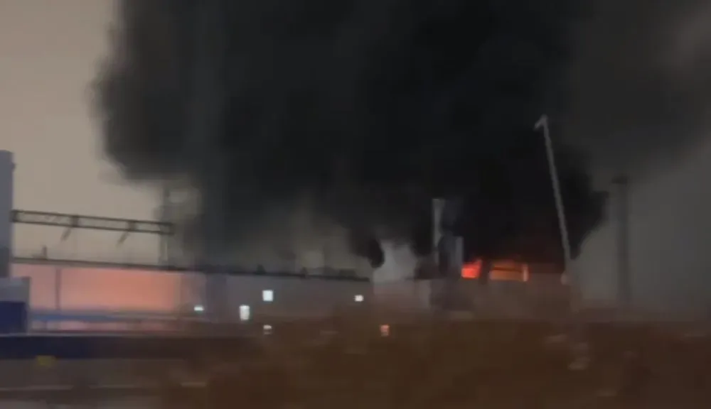 Chagino power substation on fire in Moscow