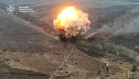 Пограничники показали уничтожение вражеского склада противотанковых мин