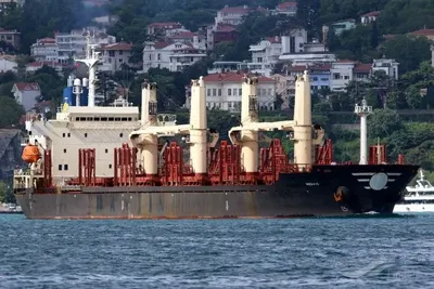 A Belizean-flagged dry cargo ship ran aground in the Black Sea