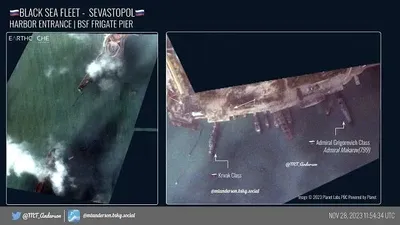 Негода в Криму могла пошкодити оборонні споруди окупантів для захисту бухти: з'явились супутниквові знімки