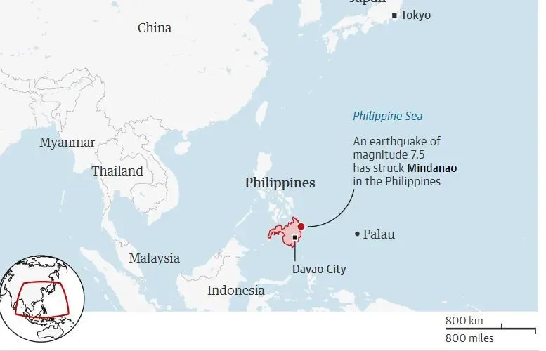 На Філіппінах стався землетрус магнітудою 7,6: оголошено попередження про цунамі