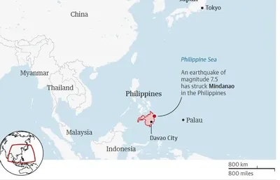 На Филиппинах произошло землетрясение магнитудой 7,6: объявлено предупреждение о цунами