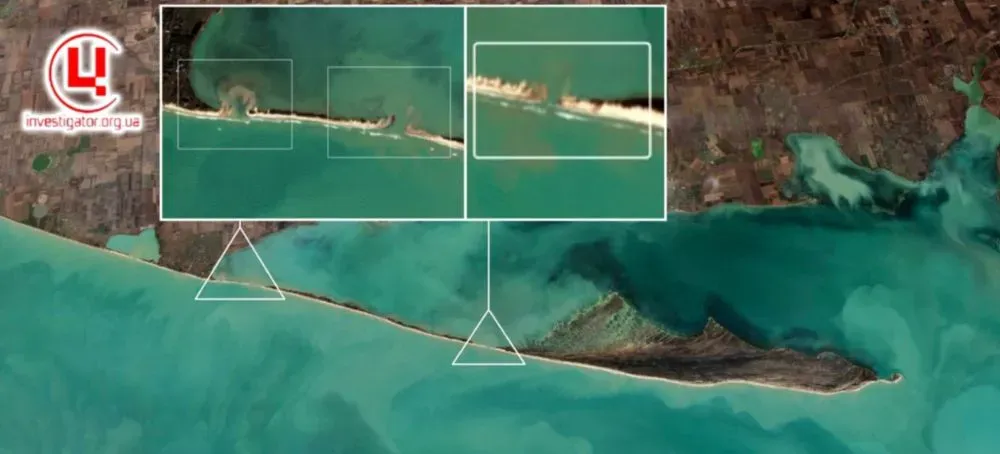 Остров Джарылгач в Черном море снова отделился от материка после шторма