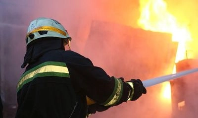 Rescuers eliminate large-scale fire in a woodworking shop in Kyiv region