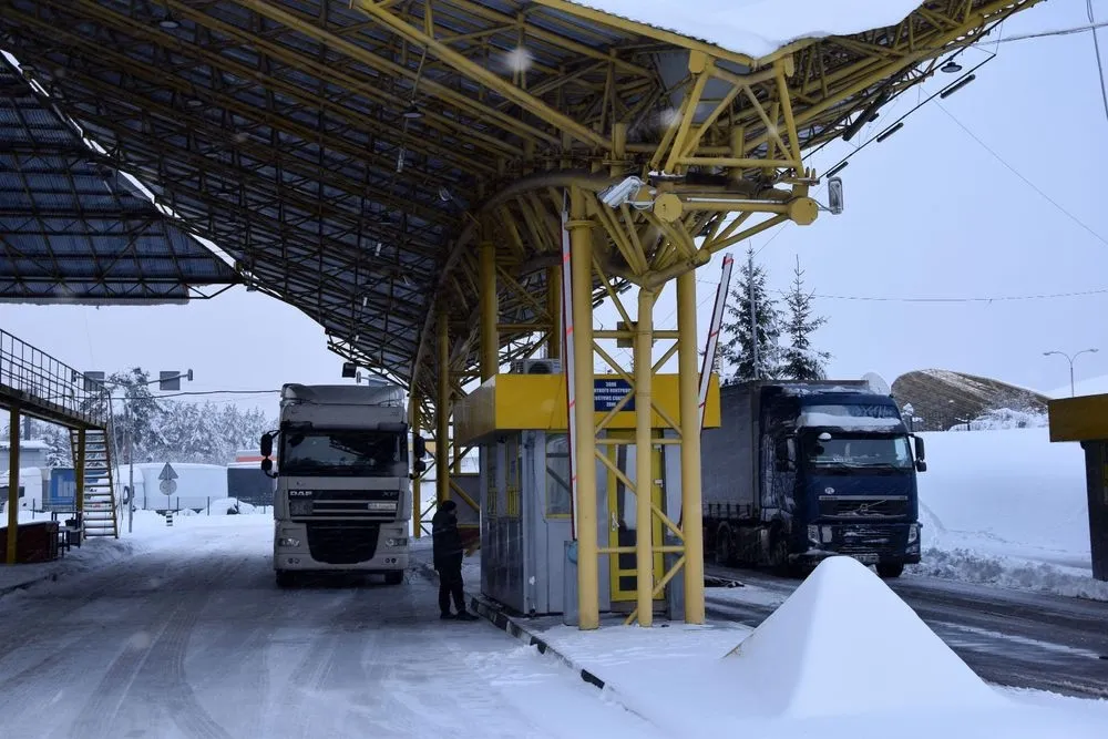 Lubinets reacts to the end of the rally at the Ukrainian-Polish border crossing point "Dorohusk-Yahodyn"