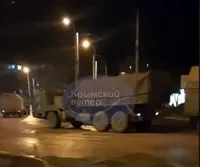 Situation in Crimea: a column of Russian military equipment was detected in Kerch