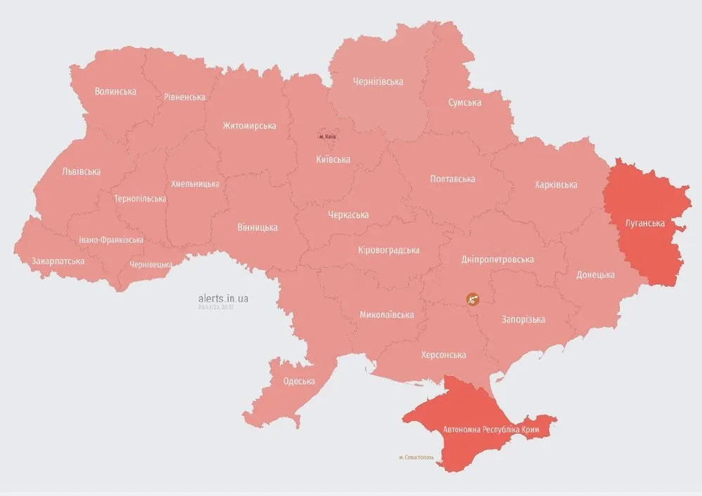 В Україні оголошена тривога: злетів російський МіГ-31К, з півдня курсують ударні дрони