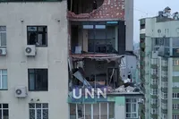 Последствия падения обломков "шахеда" в Соломенском районе Киева: УНН снял кадры с квадрокоптера
