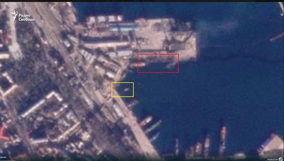 How the port in Feodosia looks like after the attack - satellite images