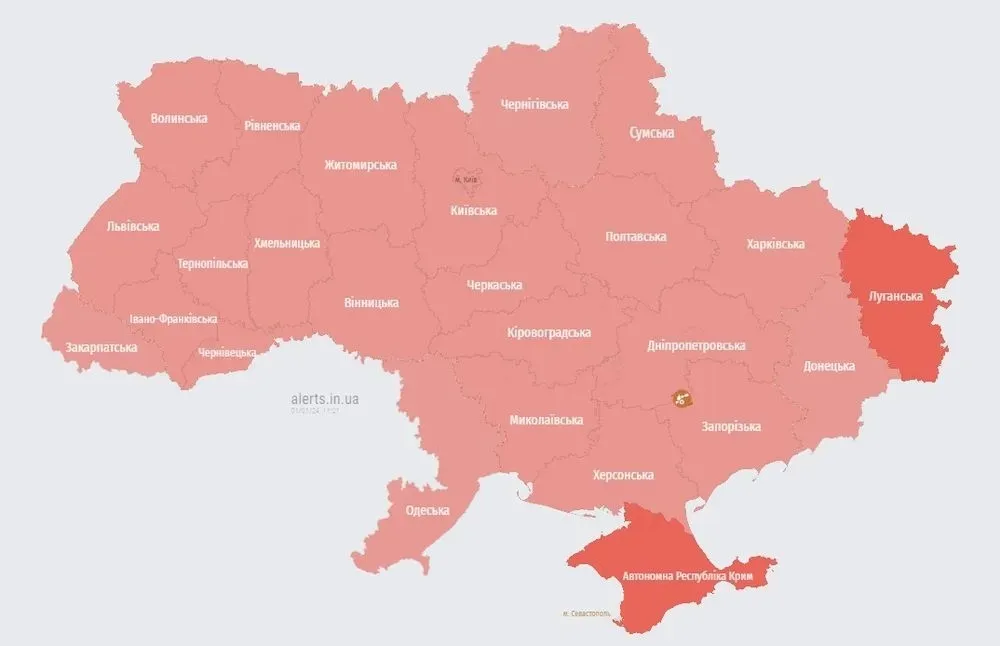 По всій Україні повітряна тривога. ПС ЗСУ попередили про зліт у рф МіГ-31К По всій Україні повітряна тривога. ПС ЗСУ попередили про зліт у рф МіГ-31К