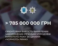 За прошлый год полицейские обнаружили запрещенные вещества, стоимостью более 785 миллионов гривен