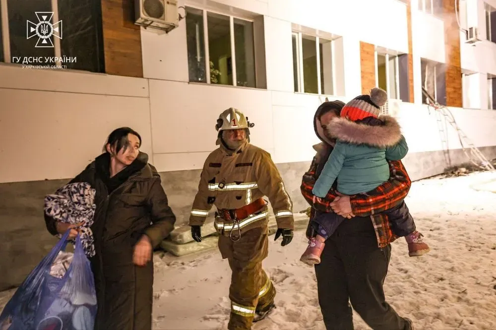 A fire broke out in a children's regional hospital in Kharkiv: three women and a child were rescued