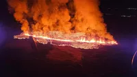 Volcano erupts on the Reykjanes Peninsula in Iceland