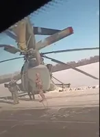 A military Mi-8 helicopter crash-landed on the highway in the Bryansk region