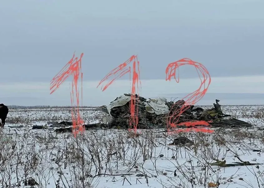 The first photos from the crash site of the IL-76 near Belgorod have been published online