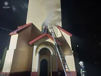 A church, which is an architectural monument, caught fire in Transcarpathia at night