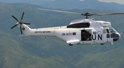 A UN helicopter was shot at in DR Congo