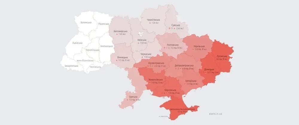 Армия рф за сутки обстреляла 12 областей Украины