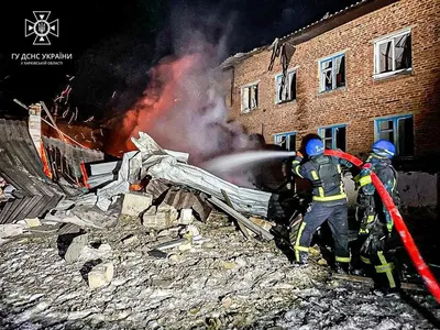 Rescuers eliminate consequences of Russian strikes on Velykyi Burluk village in Kharkiv region