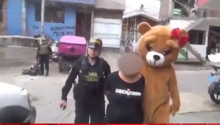 in-peru-on-valentines-day-a-police-officer-dressed-up-as-a-bear-to-detain-a-drug-dealer