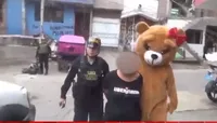 In Peru, on Valentine's Day, a police officer dressed up as a bear to detain a drug dealer