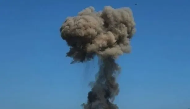 An explosion occurs during an air raid in Poltava region
