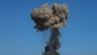 An explosion occurs during an air raid in Poltava region