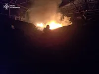 Russians hit a warehouse with sunflower seeds in Sumy region at night, a large part saved from the flames - SES