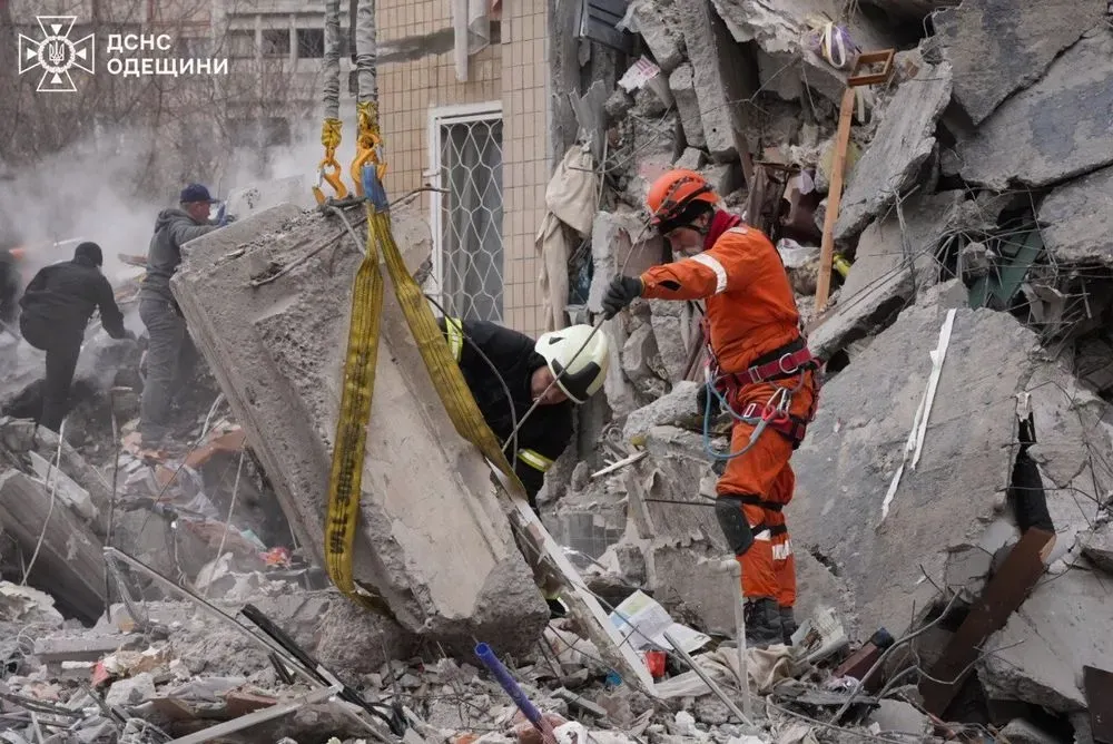 Bodies of a mother and a three-month-old baby pulled from the rubble in Odesa