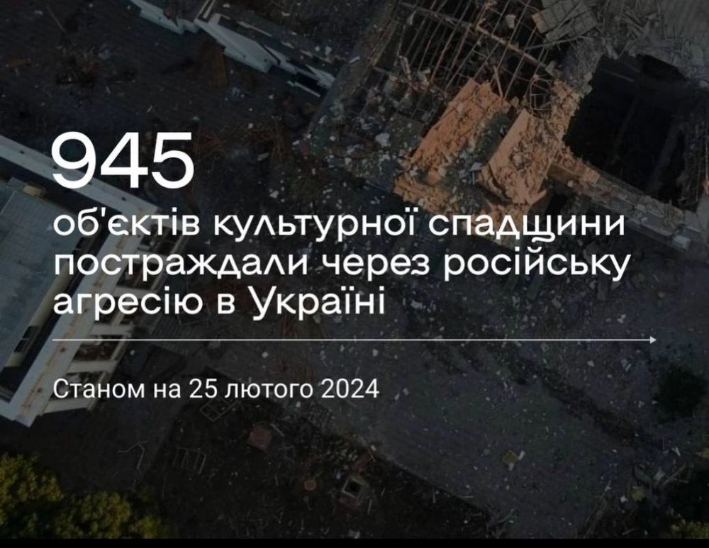 російська агресія: пошкоджено 945 об'єктів культурної спадщини в Україні 
