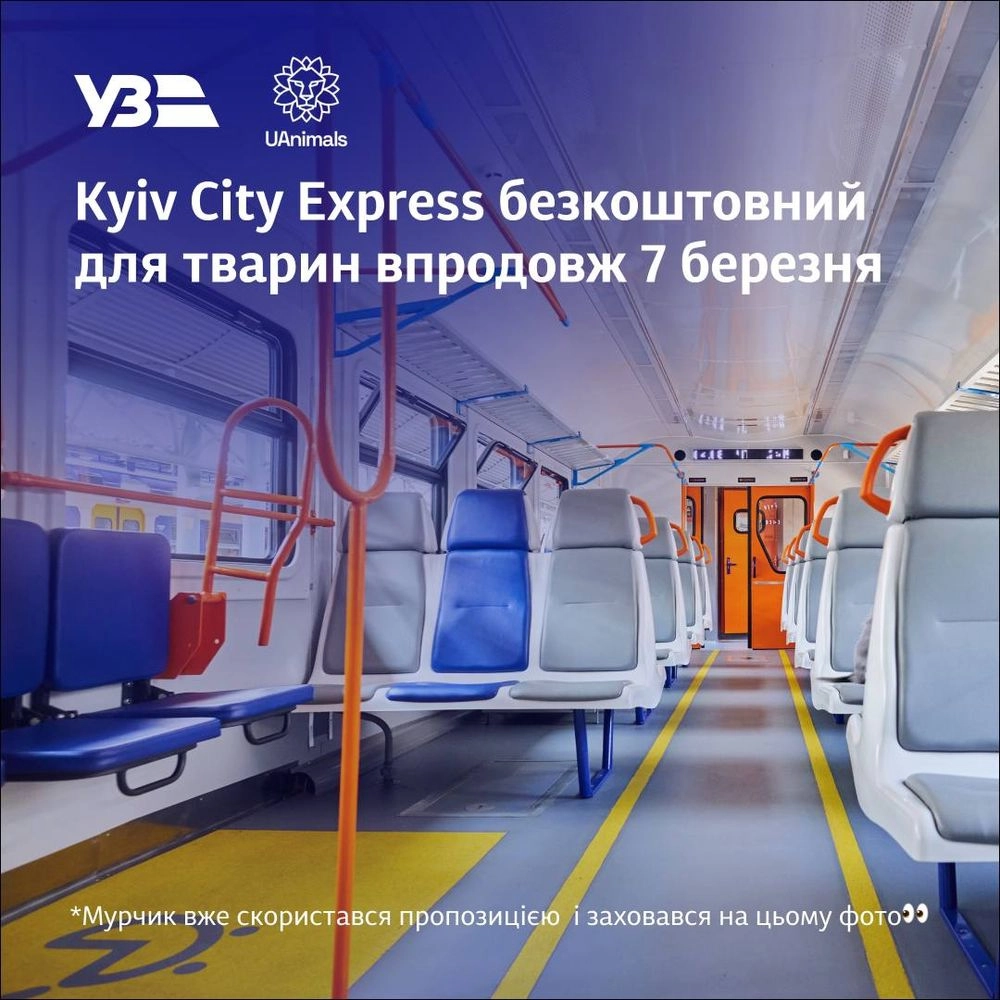 March 7: Kyiv train will be free for pets