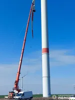 Shahed's combat unit stuck in a windmill screw in Mykolaiv region