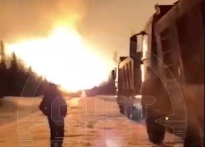 В России загорелся газопровод