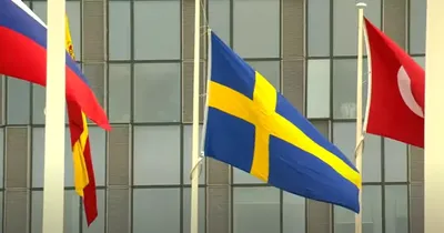 To mark accession to NATO: Sweden's flag is officially raised at NATO headquarters