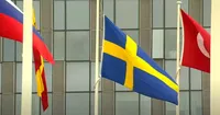 To mark accession to NATO: Sweden's flag is officially raised at NATO headquarters