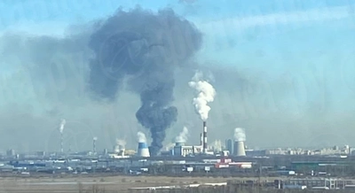 A large-scale fire broke out near a thermal power plant in St. Petersburg
