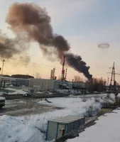Fire in russia at an oil refinery in ryazan