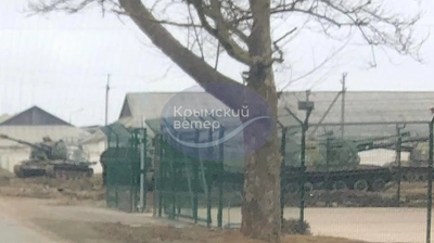 russian military equipment base discovered in Dzhankoy district of occupied Crimea