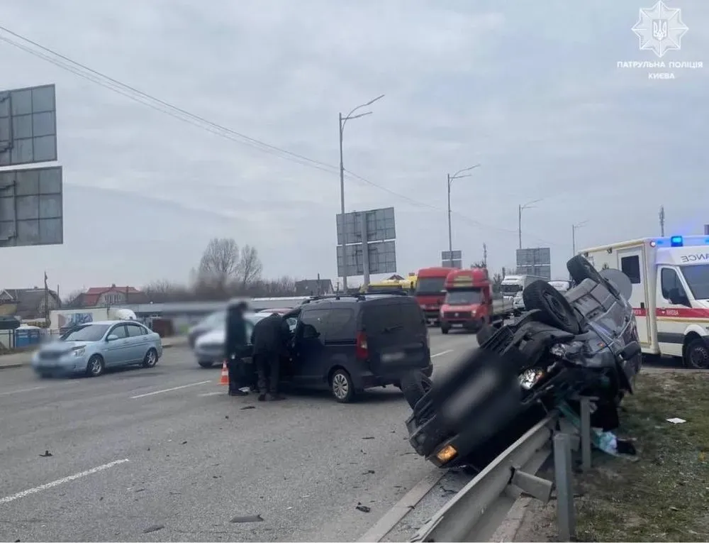 A traffic jam has formed in Kyiv due to an accident on the Ring Road