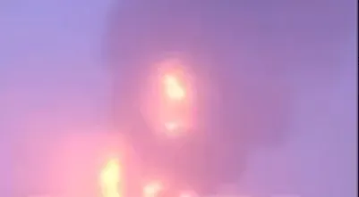 An oil refinery is on fire in Syzran, Russia