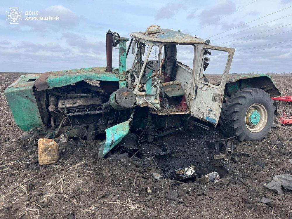 Tractor hits a mine in Kharkiv region