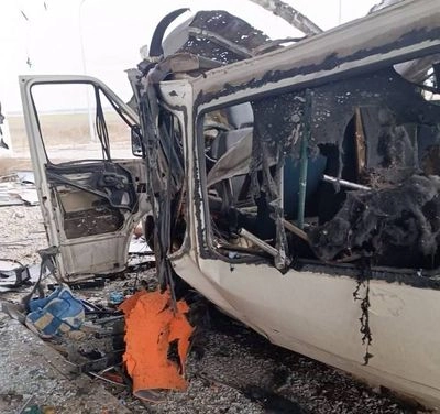 На Херсонщине россияне ударили по автобусу с гуманитарной помощью