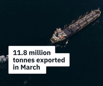В марте Украина экспортировала морем 11,8 млн тонн продукции - Свириденко